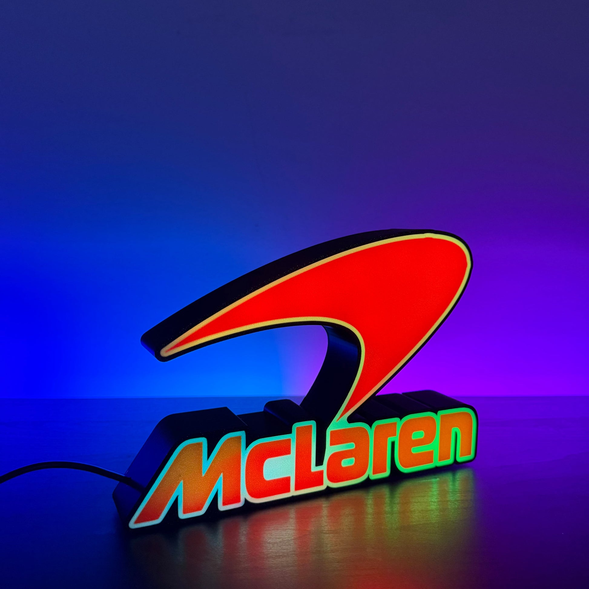 McLaren lamp illuminated with rgb premium LED, USB powered racing decor light