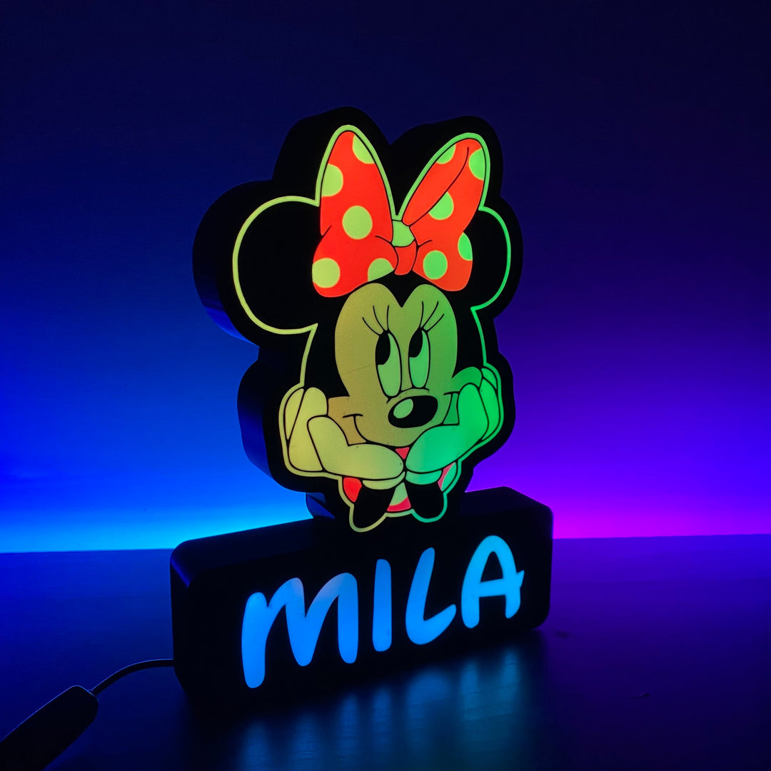 Personalized Minnie Mouse Lamp with custom name