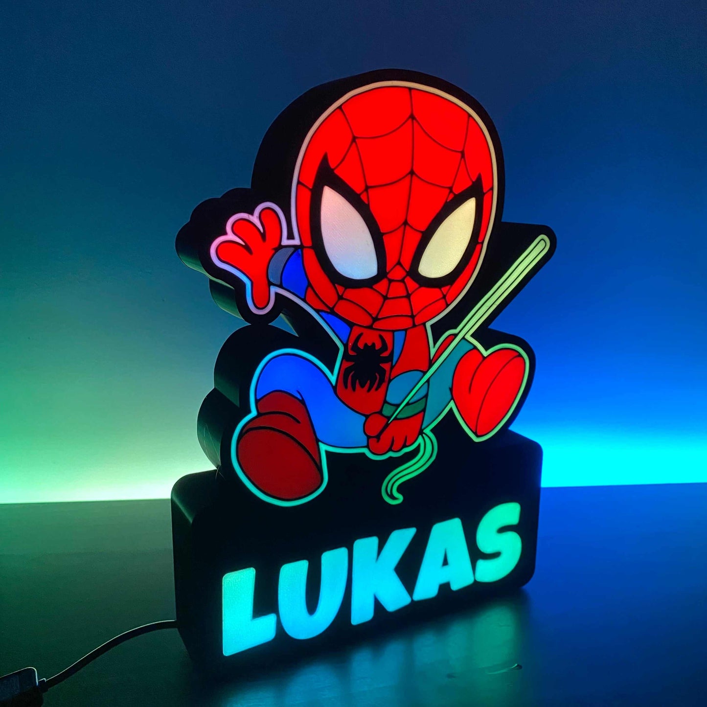 Personalized Spider-Man Lamp with custom name
