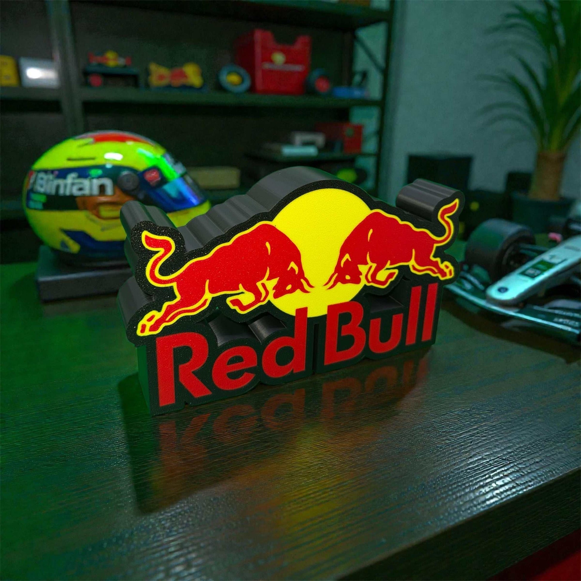 Custom Red Bull Lamp with bright glowing light