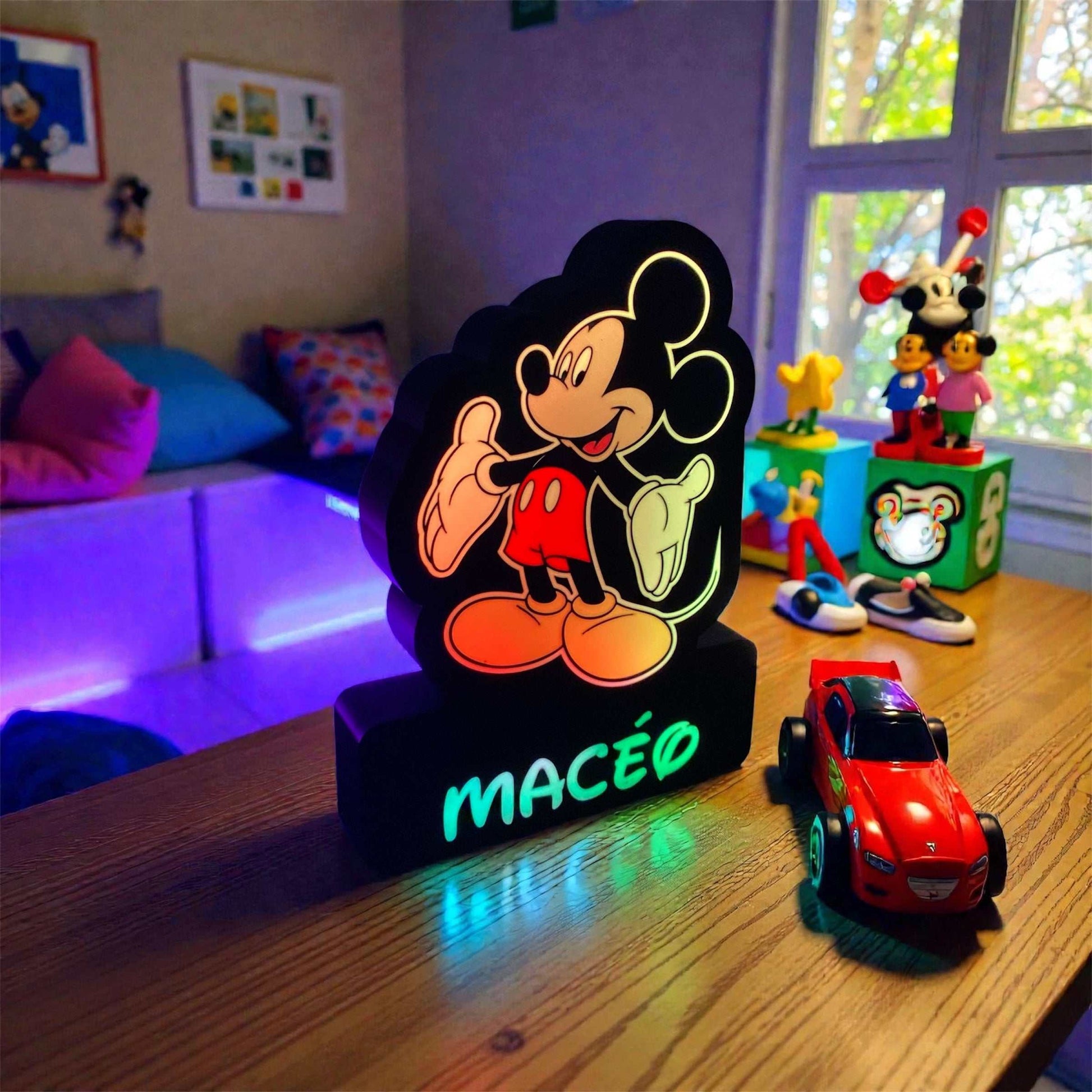 Cute Mickey Mouse LED night light with name