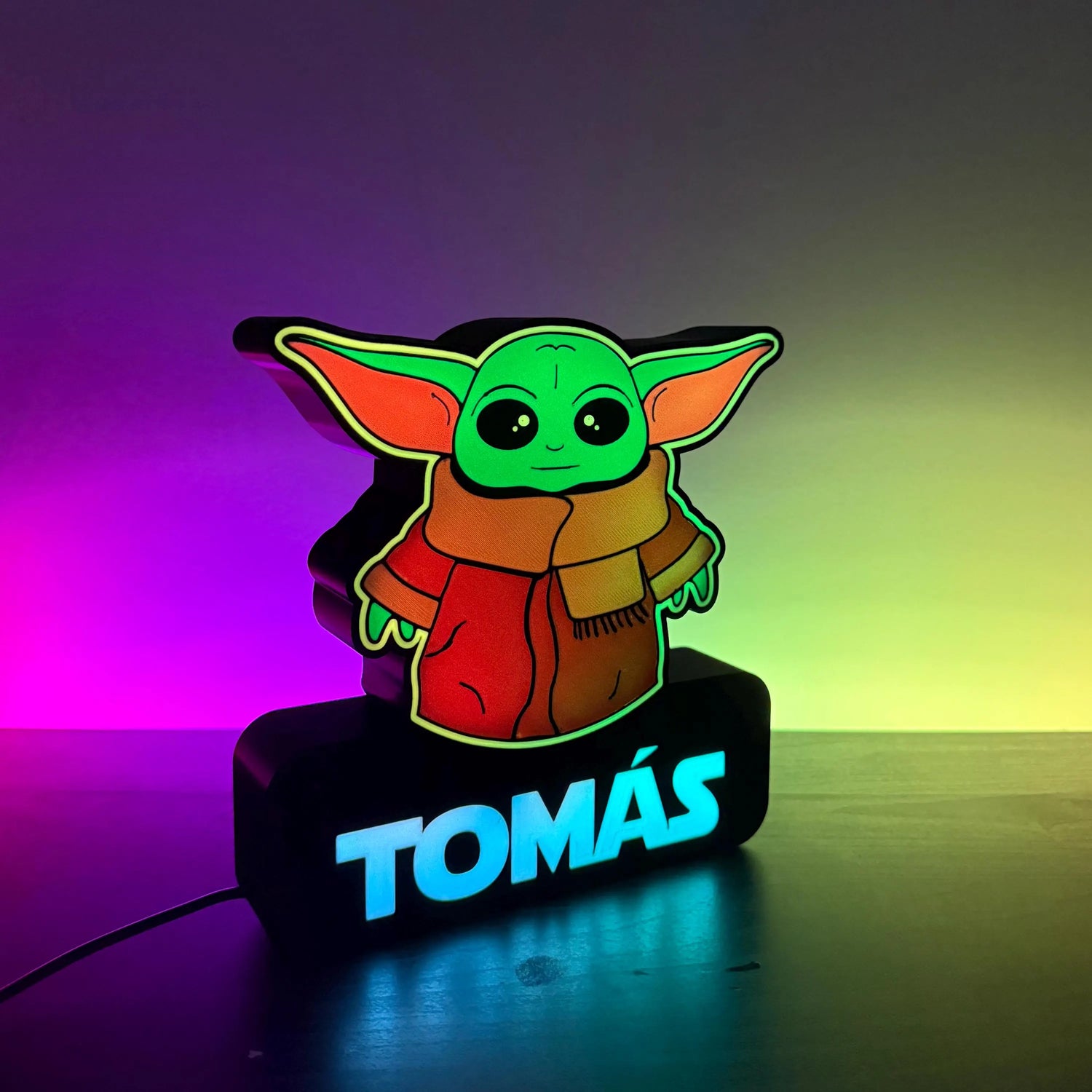 Personalized Baby Yoda Lamp with custom name