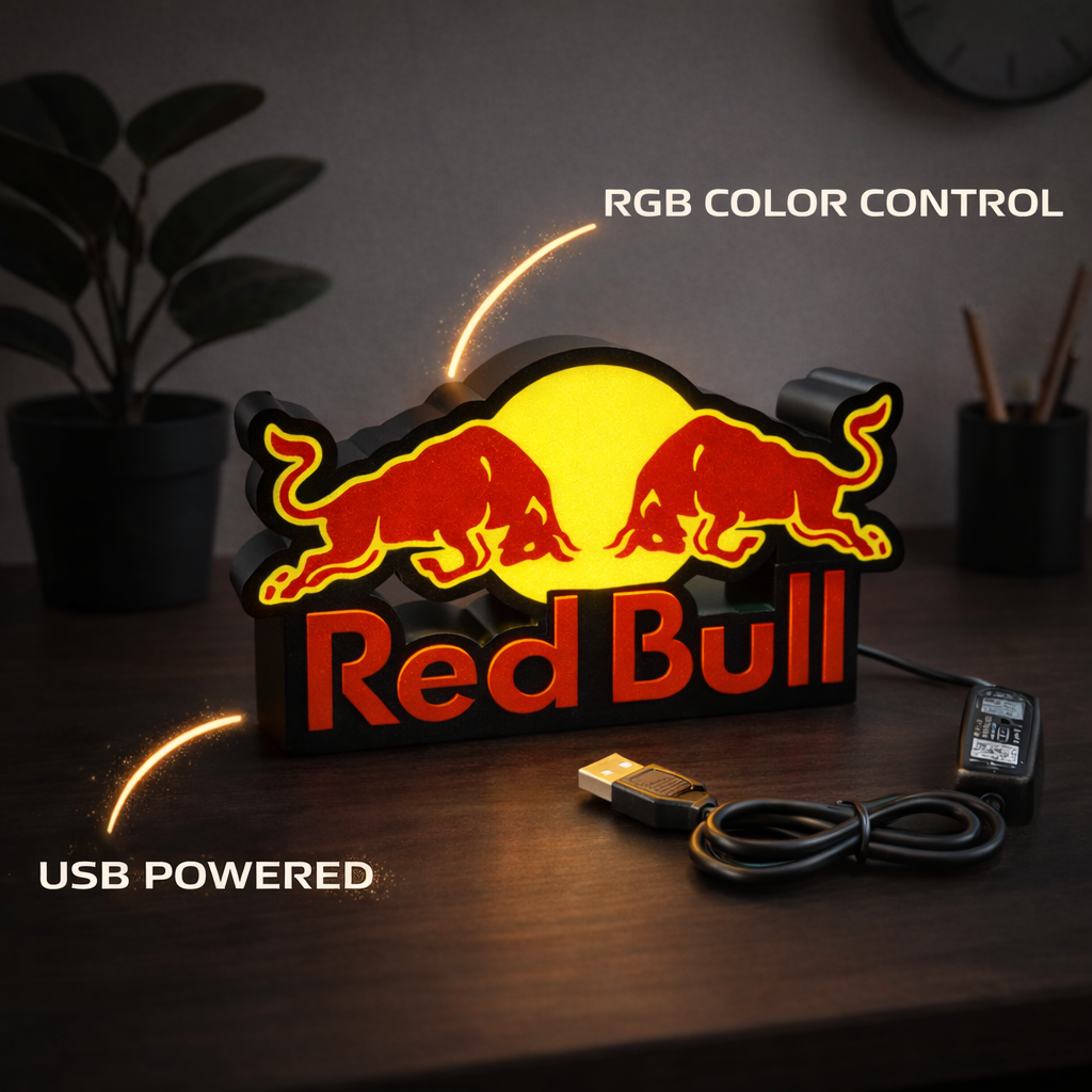 Premium Red Bull Lamp for racing fans decor